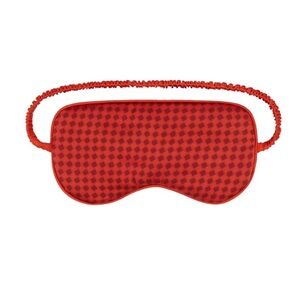 Olivia von Halle red Patterned Silk Eye Mask